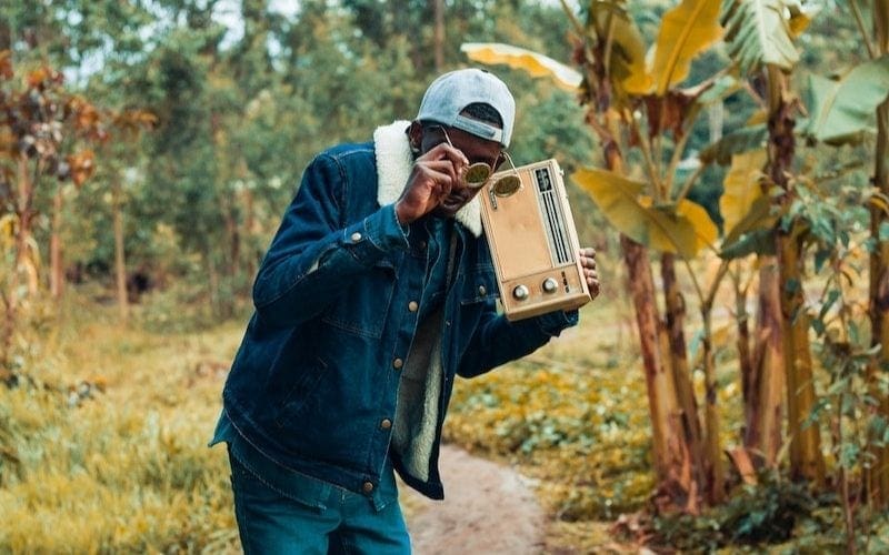 man with boombox