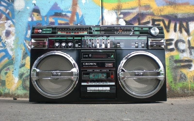 radio boom box playing MyFM