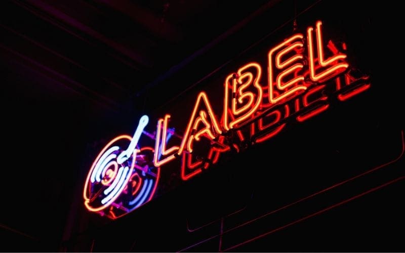 record label neon street sign