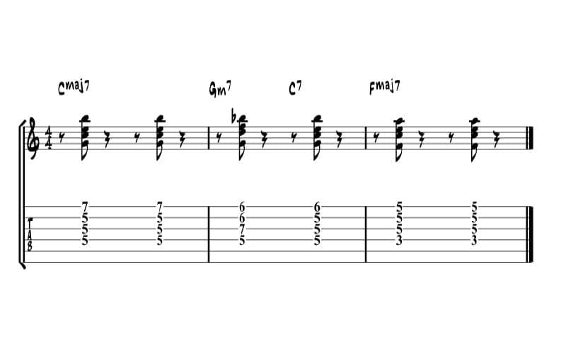 Chord I to IV example