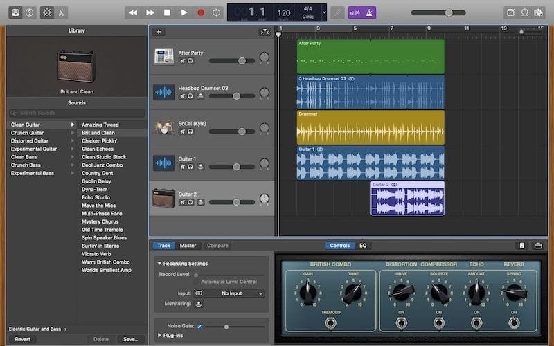 audio recording garageband