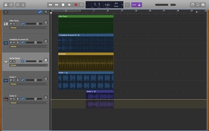 fade in garageband