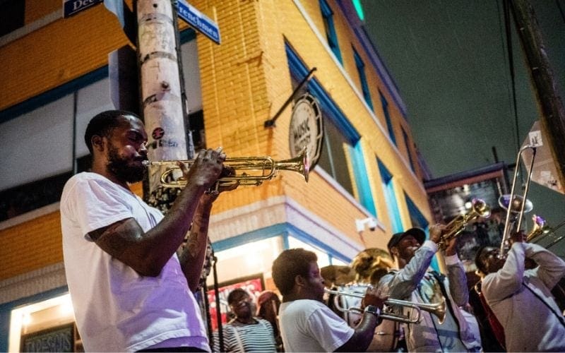 man playing a trumpet