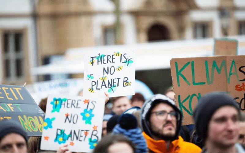 crowd at a protest