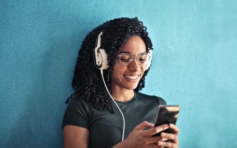 woman listening to music