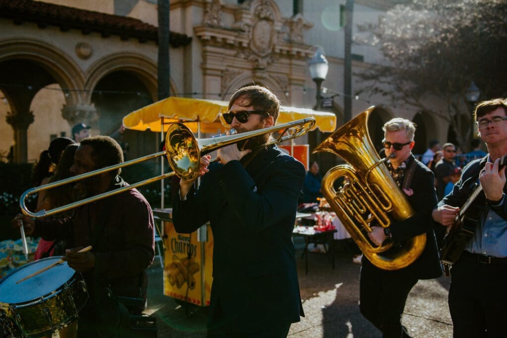 man playing trombone