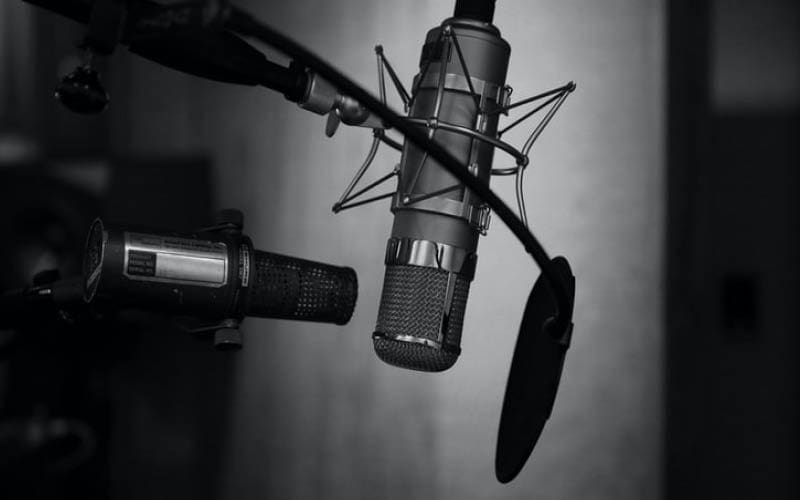 Radio Studio Microphone, black and white