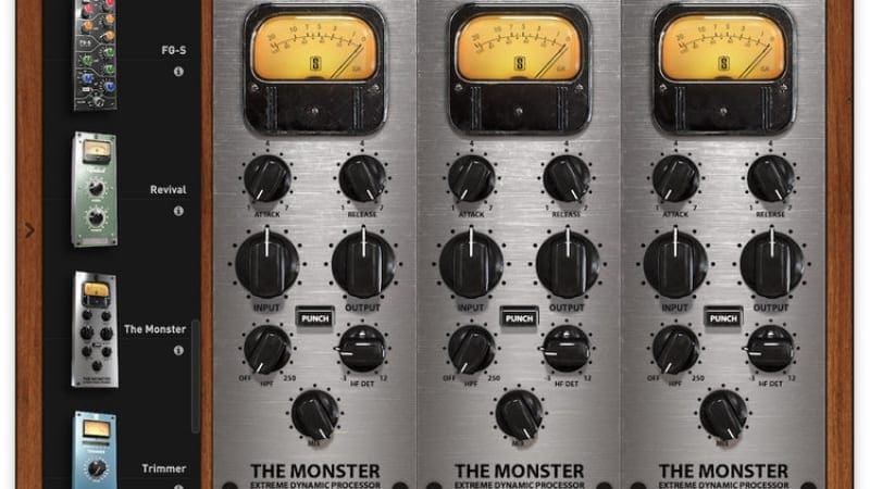 Monster Extreme Dynamic Compressor rack mount display screen shot from with metering display and punch keys