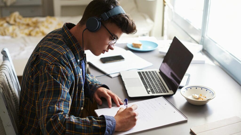 guy listening to music