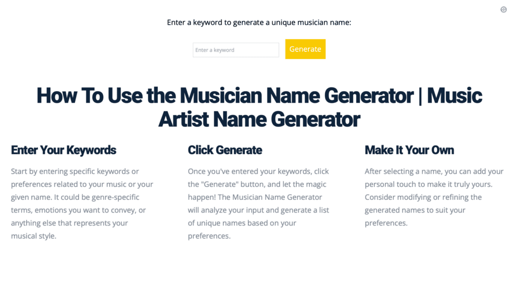 Musician Name Generator