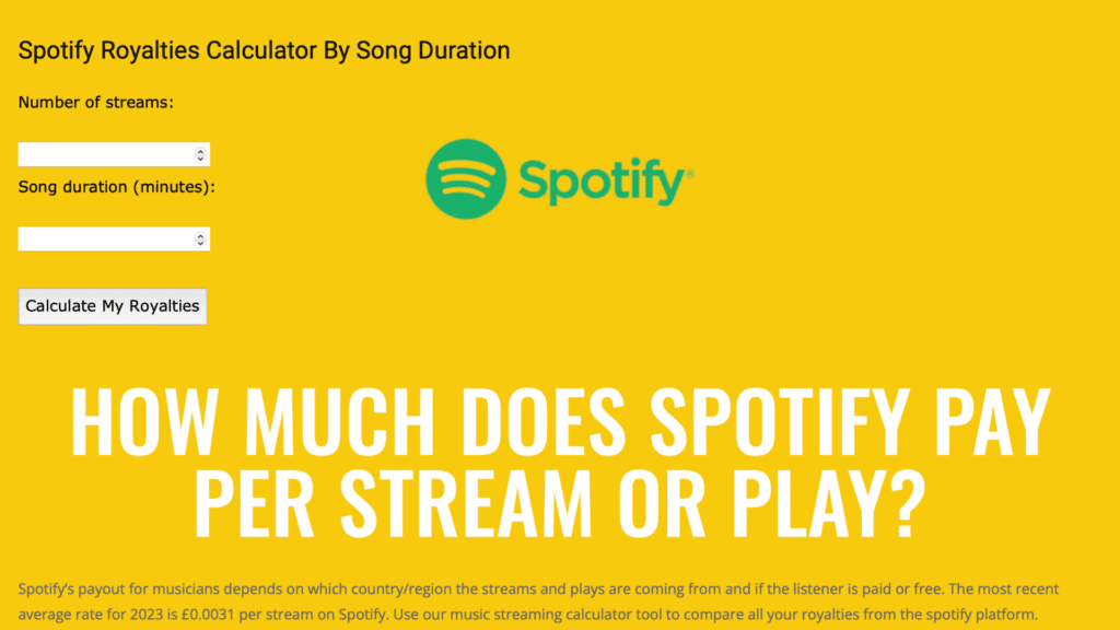 Spotify Royalties Calculator